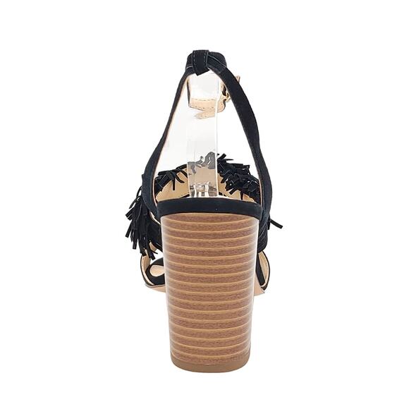 C Wonder Women Slingback Ankle Strap Sandals Gabrielle Size US 7M Black Suede - Picture 5 of 6